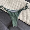 Ribbed Cheeky Bikini Bottoms Green Size M Photo 0