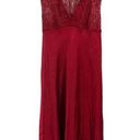 Oscar de la Renta  Red Vintage Lace Satin Nightgown XL Photo 0