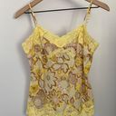 EXPRESS XS Y2K 2000s Yellow Floral Cami Top Lace Trim Preppy Coquette Photo 0