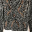 BKE  Embroidered V-Neck Gray Pullover Sweater Size Medium Photo 4