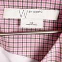 W By Worth  Pink Checkered Plaid Sleeveless Shift Dress Wool Blend Womens Size 12 Photo 5