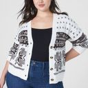 Lane Bryant NWT  Fair Isle V Neck Button Down Cardigan Sweater Top Retro Boho 12 Photo 2