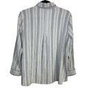 Habitat  White Black Textured Striped Buttoned Blouse Size Small Photo 1