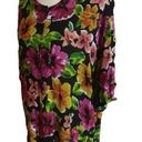 Vintage 80s bright floral oversized top Size L Photo 0