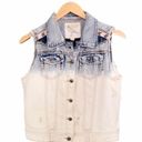 Z Supply  Anthro Dip Dye Beaded Jean Vest Boho Women’s Size Medium Cotton Denim Photo 1