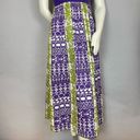 Tori Richard Vintage  Dress Hawaiian 70s Purple Green Honolulu Mod Tiki Barkcloth Photo 5