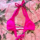 y2k vintage 2000s hot pink halter wrap bikini top Photo 5