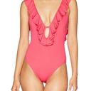 Michael Kors NWT  Ruffled Low Cut One Piece Swimsuit Grapefruit Pink Size 10 NEW Photo 15