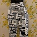 OVI all over print newspaper pants size L Photo 0