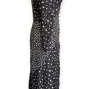 Rebecca Taylor Rouched Silk Black and White Polka Dot Print Midi Formal Dress Photo 2