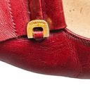 Salvatore Ferragamo Vintage  Red Leather Slip On Dress Shoes With Tassle Fringe S Photo 8