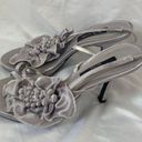 Vintage 90s silver bedazzled strappy stilleto kitten heels 8 Photo 1