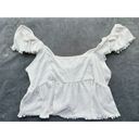 American Eagle NWT  Ruffle Sleeve Babydoll Cropped Blouse Tank Boho Ivory Sz XL Photo 2