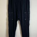 Banana Republic  Factory Size L Petite Tencel Cargo Pull On Jogger Black Stretch Photo 1