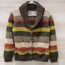 Dress Barn  Womens Multicolor Striped Long Sleeve V Neck Button Up Knit Cardigan L Photo 2