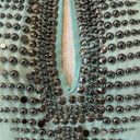 Alberto Makali NWT  sheer beaded aqua sleeveless blouse sz S Photo 1