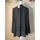 Carmen Marc Valvo NWT!  Black Zip Neck Long Sleeve Blouse XL Photo 1