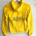 Von Dutch  Zip Up Yellow Hoodie with Purple Logo Signature Size Small Photo 4