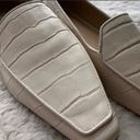 Vince Camuto Kallassa Off White Croc Embossed Square Toe Leather Loafers Size 10 Photo 4