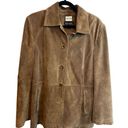 Bernardo  Brown Washable Leather Button Front Shirt Jacket Shacket Womens X-Large Photo 9