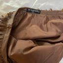 Faux Leather Fringe Tiered Cowboy Miniskirt Brown Photo 2