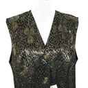 Givenchy  Women Vintage Vest Jacket Metallic Gold Black Floral Pattern Size 20 W Photo 2