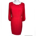 Talbots Embroidered Boat Neck Crepe Shift 3/4 Sleeve Knee Length Dress Size 6P Photo 9