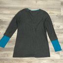 DKNY Pure  Heather Gray with Teel Trim Long Sleeve Women's T-Shirt Size Small Photo 5