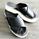 Franco Sarto Womens Barb Black Leather Platform Slide Sandals Size 9 M Photo 0