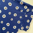 Acting Pro NEW  Blue with White & Orange Daisies Knit Oversized Shirt Dress Large Photo 5