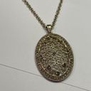 Monet  Costume Necklace Gold Tone / Rhinestone Pendant Photo 3