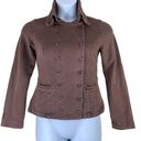 CAbi  Size Small Sweatshirt Cardigan Button Front Collared Brown Long Sleeved Photo 0