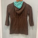 O'Neill  Juniors Brown Turquoise Zip Up Heart Print Bead Hoodie Jacket Sz XS Photo 4