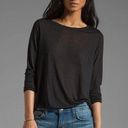 Vince  Black Modal and Silk Mixed Media Long Sleeve Top Size XS Photo 0