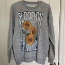 No Boundaries NWOT |  Junior girl’s sunflower decal fleece lined crewneck — med Photo 0