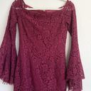 Bardot Maroon Lace Off The Shoulder Midi Dress Photo 7