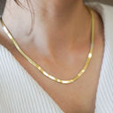 Tehrani Jewelry 14k Solid Gold Herringbone Necklace | Real Gold Herringbone Necklace | 16 inches Photo 4