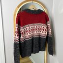 Croft & Barrow vintage Christmas fair isle zip up wool blend sweater Photo 3