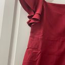 TCEC | NWOT | Square Neck Ruffle Sleeve Dress | M | Burgundy | CD02485 Photo 3