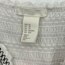 H&M  Smocked Babydoll Tank Top Size XS in White & Black Photo 2