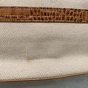 Antonio Melani  Beige Canvas Brown Crocodile Print Leather Shoulder Y2K Bag Purse Photo 4