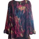 Russell  Kemp Womens Bright Colored Long Sleeve Blouse with Metal Accent Size 2X Photo 1