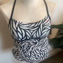 Nike  swim tank Black White animal Tankini Top Racer Back Neon Accents Size small Photo 5