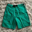 Polo Green Vintage  Sport Shorts Cotton High Waisted Buckle Belt Shorts Photo 2