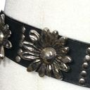 Cute black belt with silver studded detailing, cute silver metal flowers too Photo 4