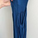 l*space L  Navy Blue Sleeveless Halter Neck Open Back Criss Cross Maxi Dress S Photo 5