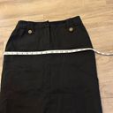 J. McLaughlin  Black Pencil Skirt Front Slit Button Pocket Detail Photo 2