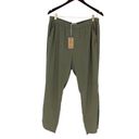 Marine layer  Womens Elastic Waist Dolphin Hem Allison Pants Dusty Olive XL NWT Photo 1