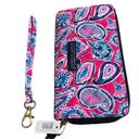 Simply Southern NWT  Women's Paisley Zip‎ Up Wallet One Size Blue/Pink Photo 2