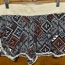 No Bo  Aztec Design with Cream Tassels Pull on Shorts Photo 0